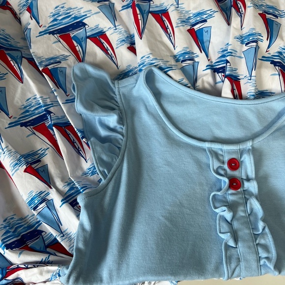 Eleanor Rose Kirby Style Dress w Nautical Boat Theme Blue Red & White 14-16 Girl - Picture 1 of 6